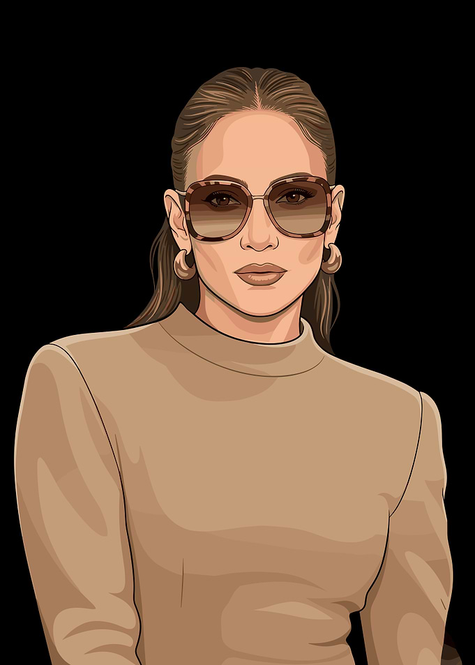 Jennifer Lopez in Sunglasses and Beige Top