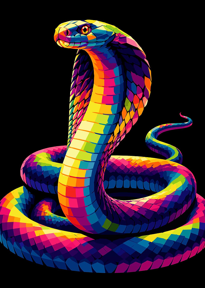 Colorful Cobra Snake Illustration