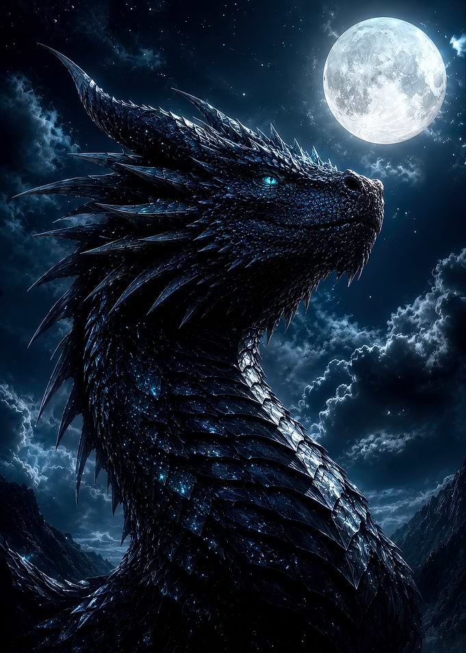 Dragon Under the Full Moon