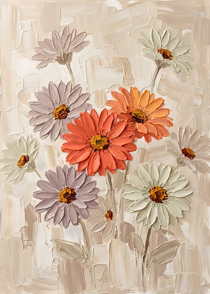Colorful Impasto Floral Still Life