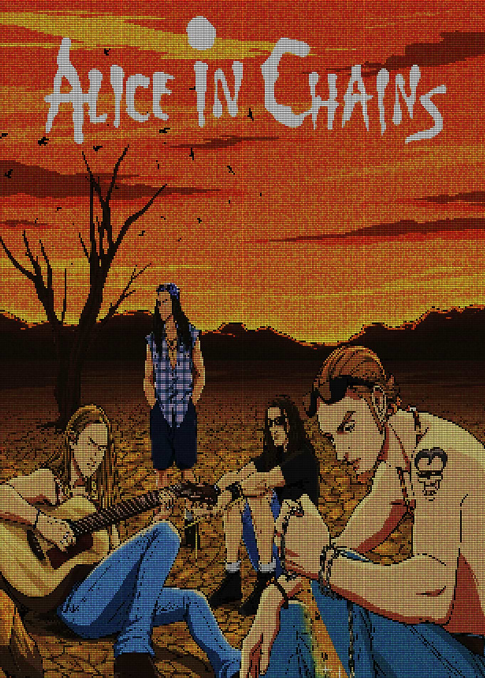 Alice in Chains band pixel art