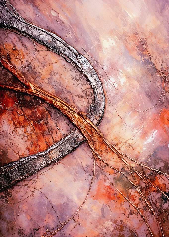 Intertwined Forms – Textured Abstract Flow – Abstract Porcelain #155