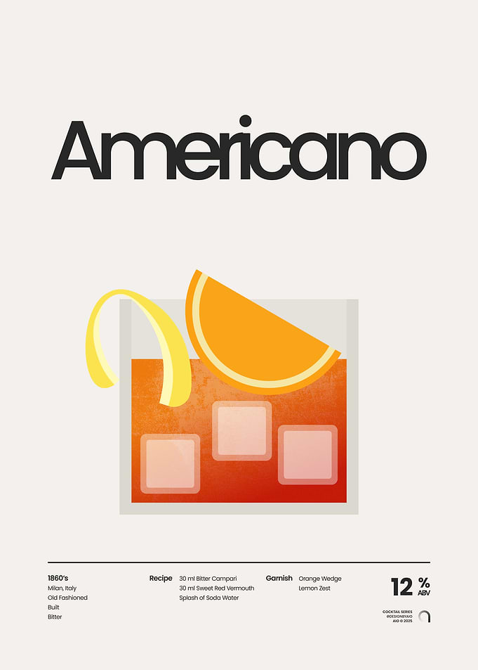 Americano Cocktail Poster