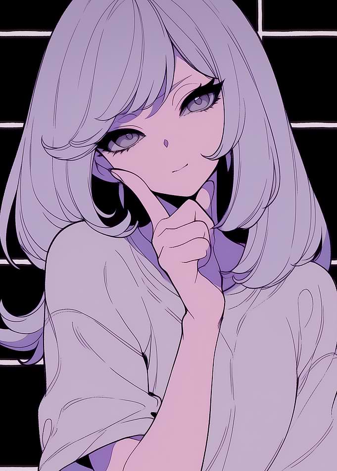Anime Girl with Purple Hair