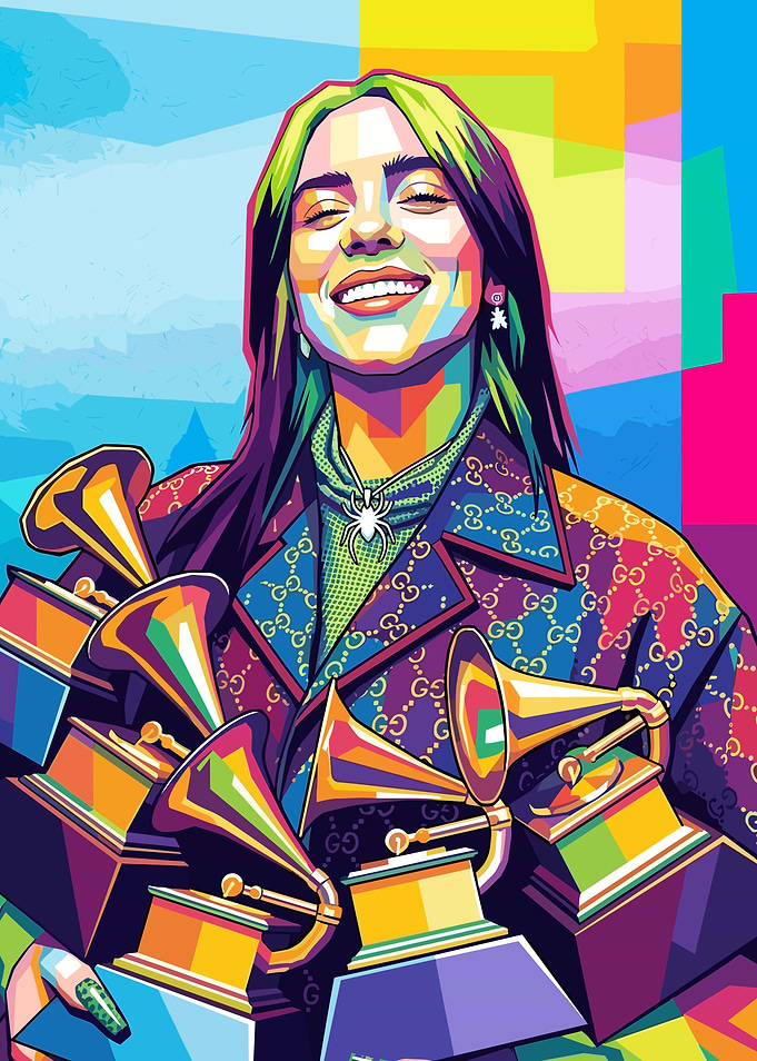 Billie Eilish Pop Art Portrait