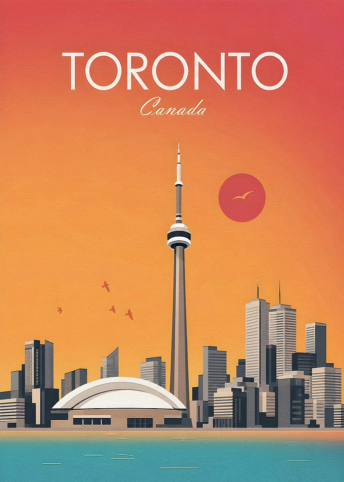 Toronto Skyline Vintage Poster