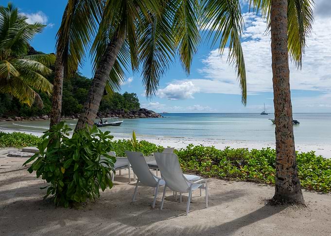 Tropical Beach Chairs with Ocean View