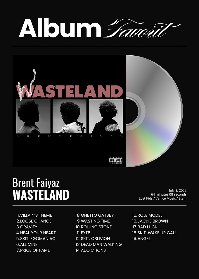 Brent Faiyaz Wasteland Album Cover