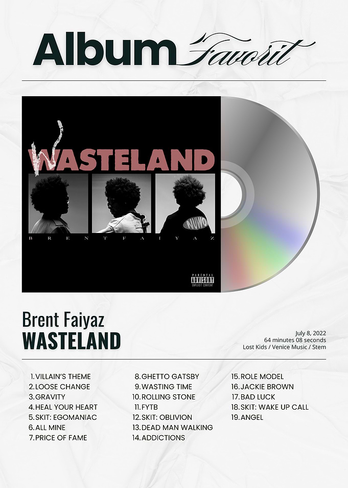 Brent Faiyaz Wasteland Album Art