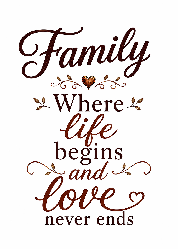 Family quote with decorative elements