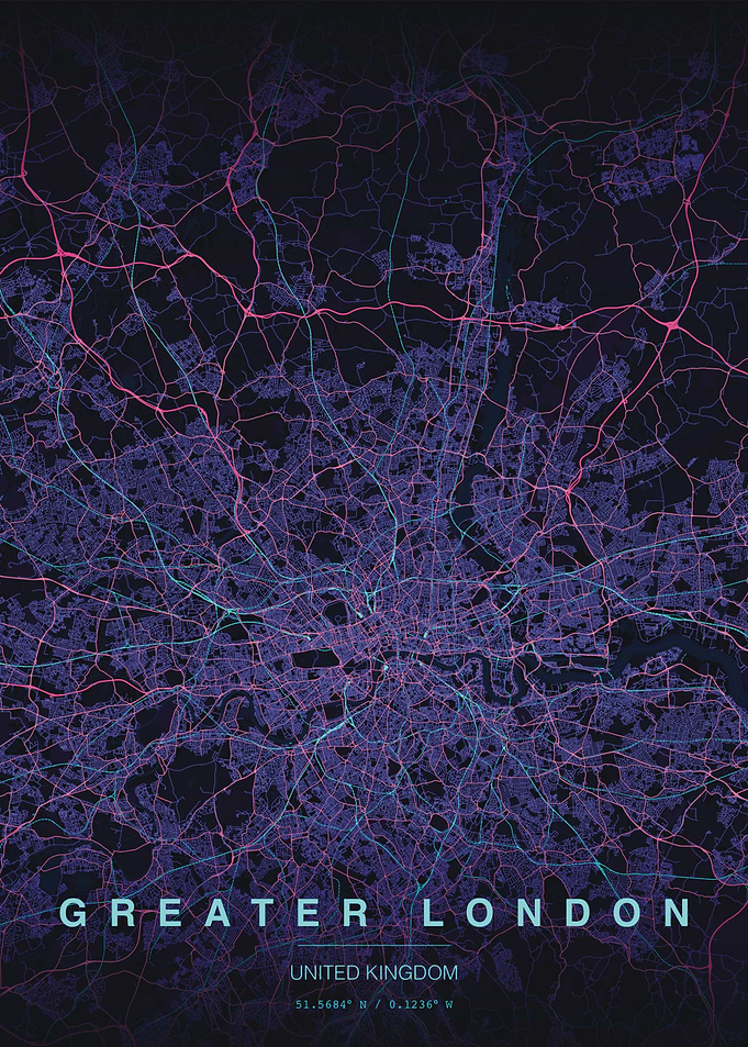 Greater London Map Art