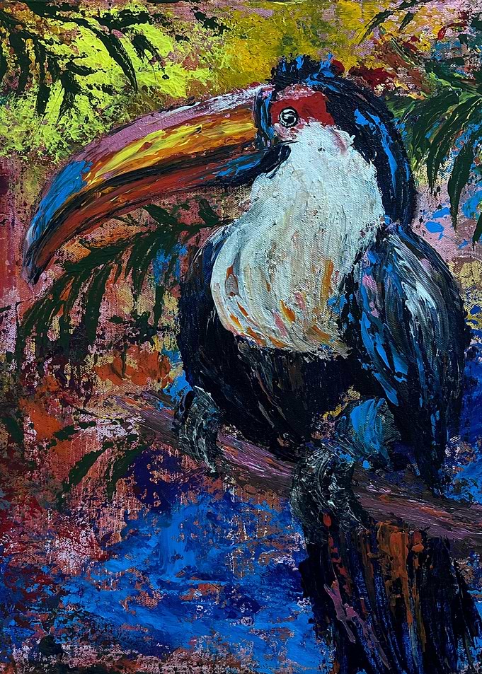 Toucan Painting on Branch