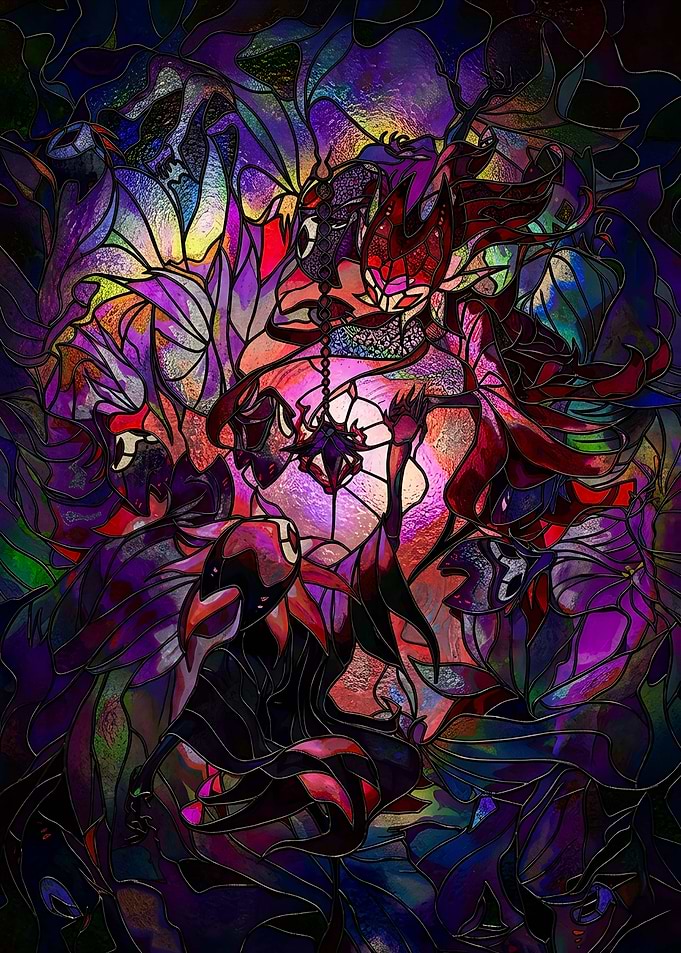 Stained Glass Fantasy Character Art