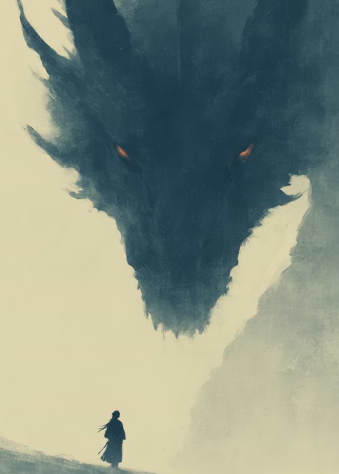 Dragon and Samurai Confrontation