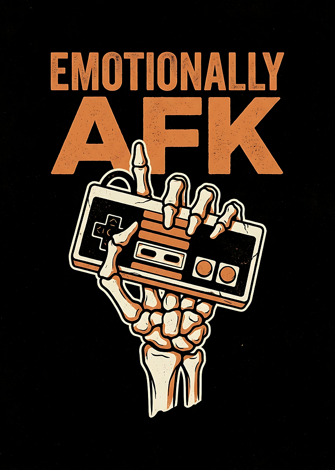 Gamer Print — Emotionally AFK Funny Poster, Framed Retro Gaming Wall Art