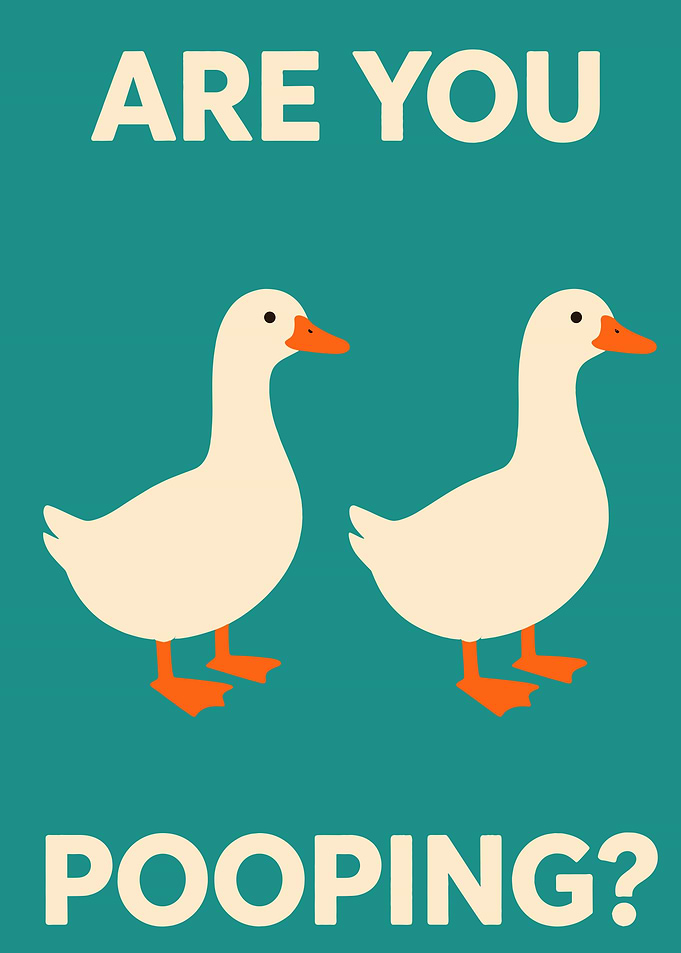 Two Geese Asking 'Are You Pooping?'