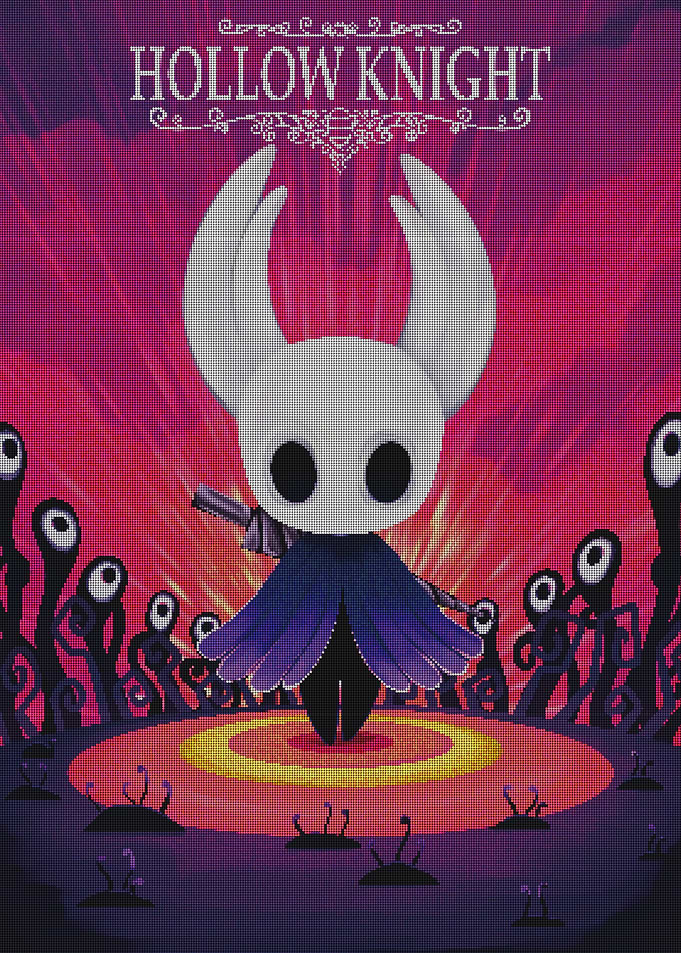 Hollow Knight Character with Enemies