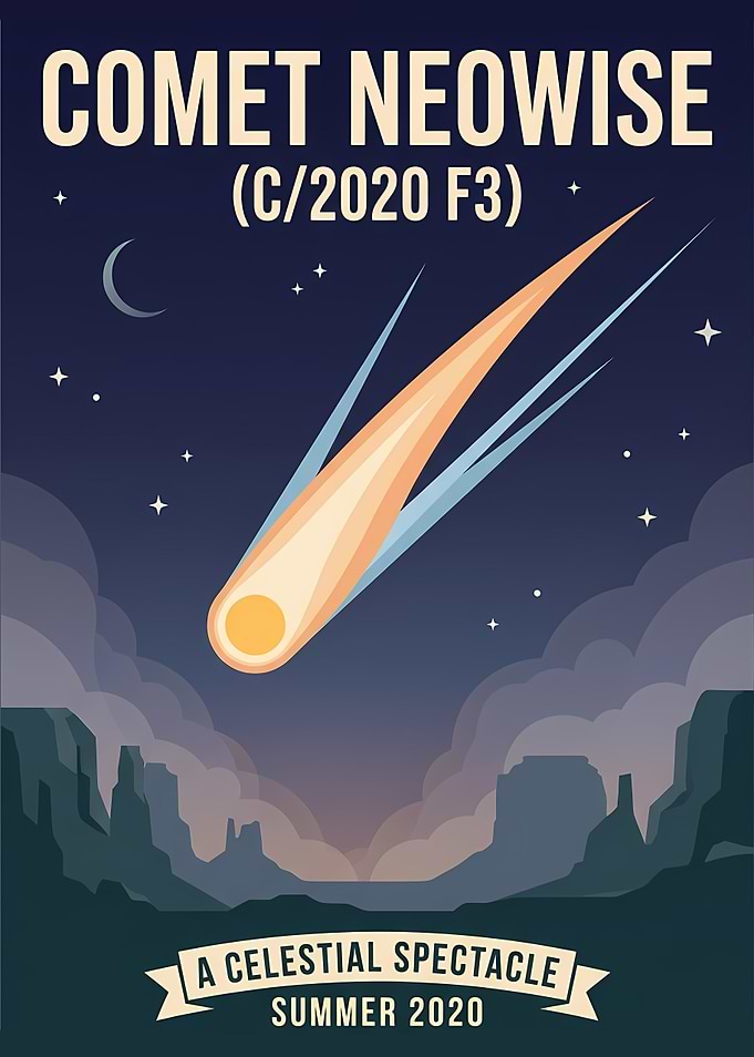 Comet Neowise Celestial Spectacle Poster