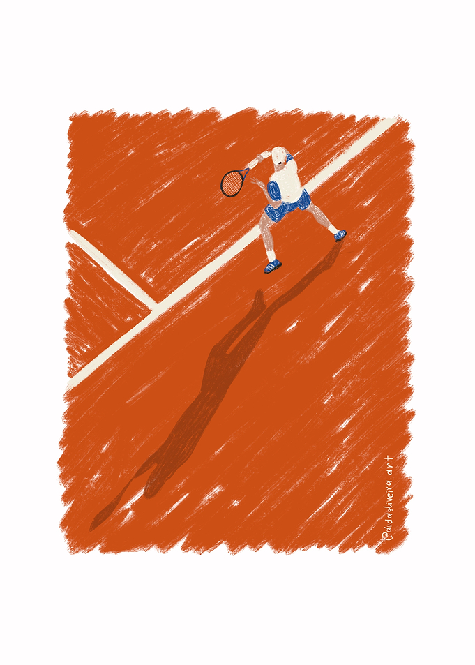 Tennis Player on Clay Court