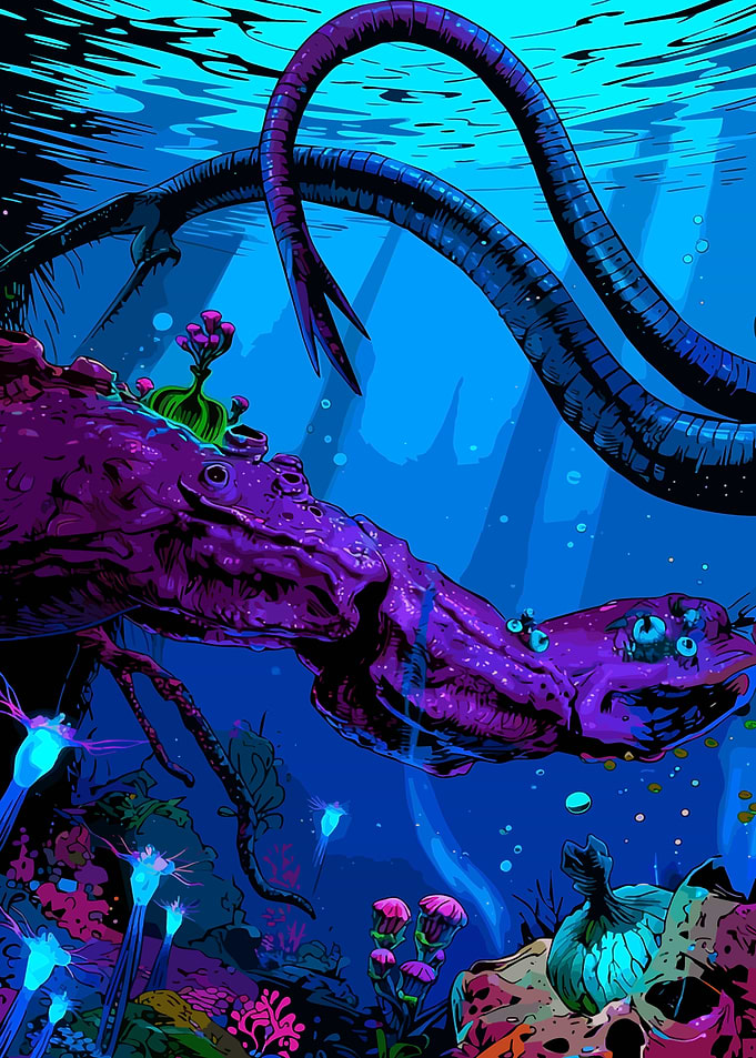Alien Underwater Creature and Flora