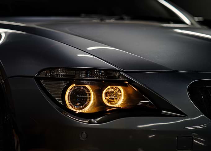 Close-up of BMW Angel Eye Headlights