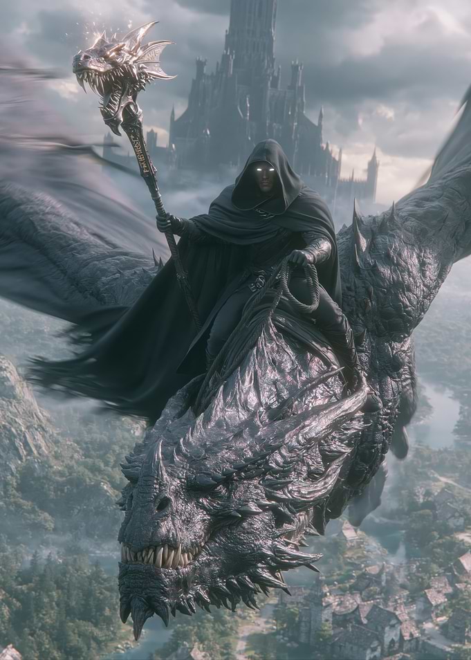 Dark Rider on a Dragon