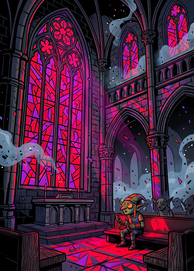 Goblin in a Gothic Church