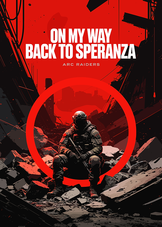 Soldier in ruins with red circle