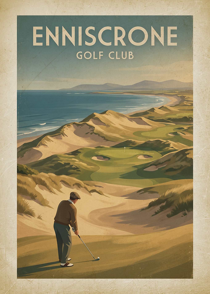 Enniscrone Golf Club Vintage Poster