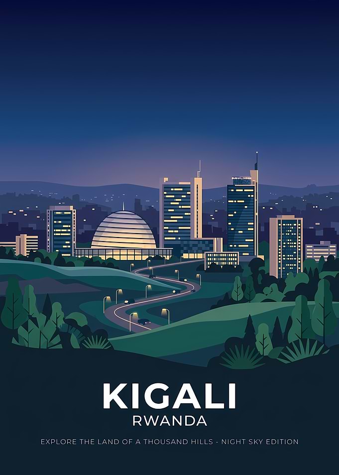 Kigali Rwanda Night Cityscape