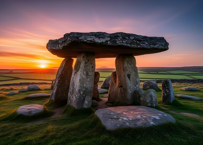 Ancient Dolmen at Sunrise