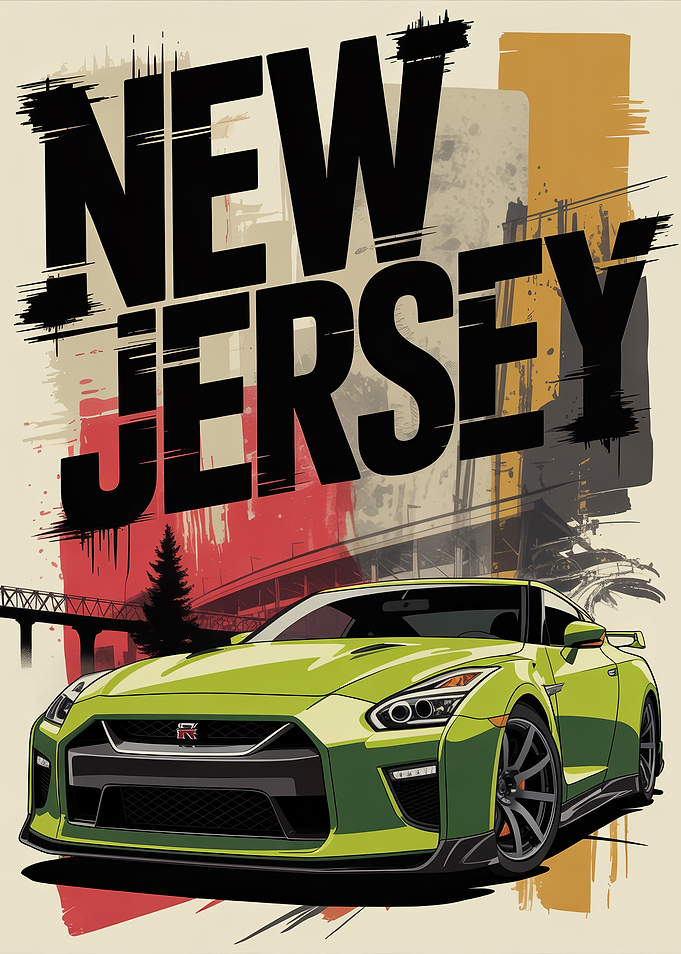 New Jersey Car Poster
