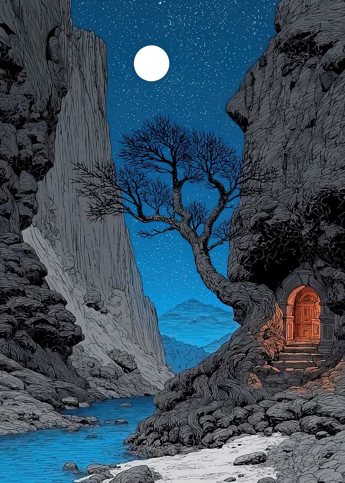 Mysterious Moonlit Entrance