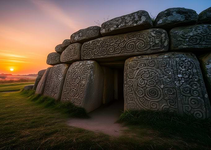 Ancient Stone Passage at Sunrise