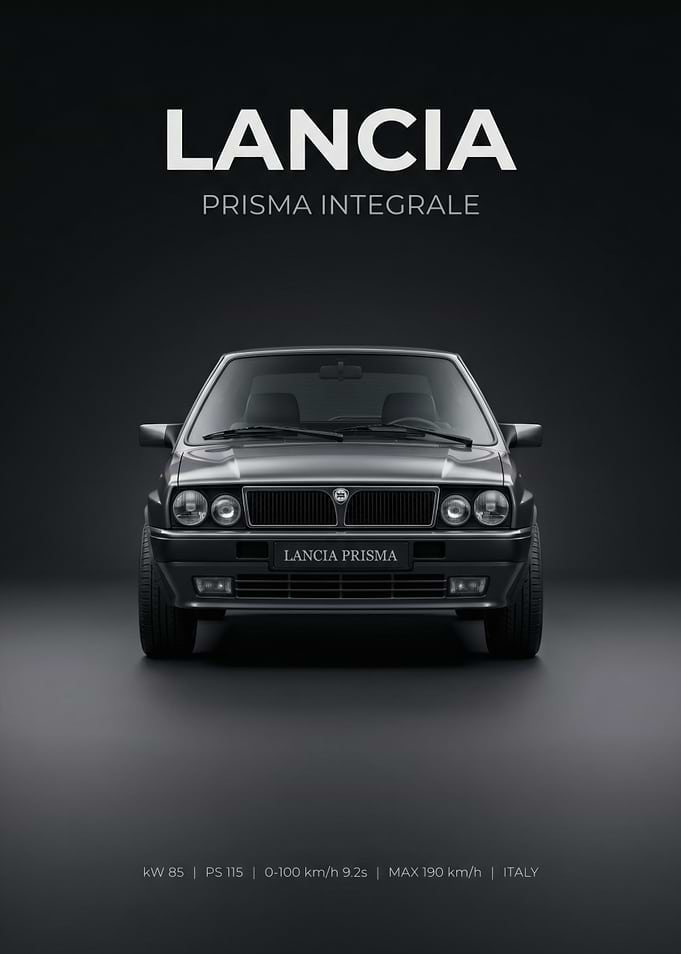 Lancia Prisma Integrale Car Poster