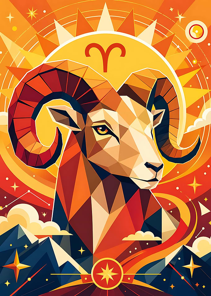 Aries Zodiac Sign Ram Illustration