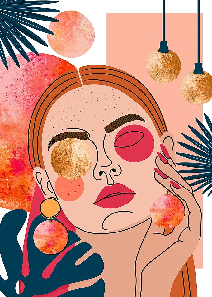 Abstract Portrait with Tropical Elements