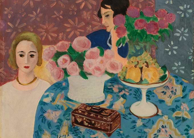 Two Women with Flowers and Fruit