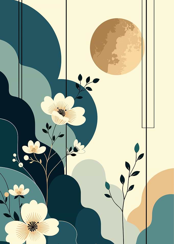 Abstract Floral Moonscape