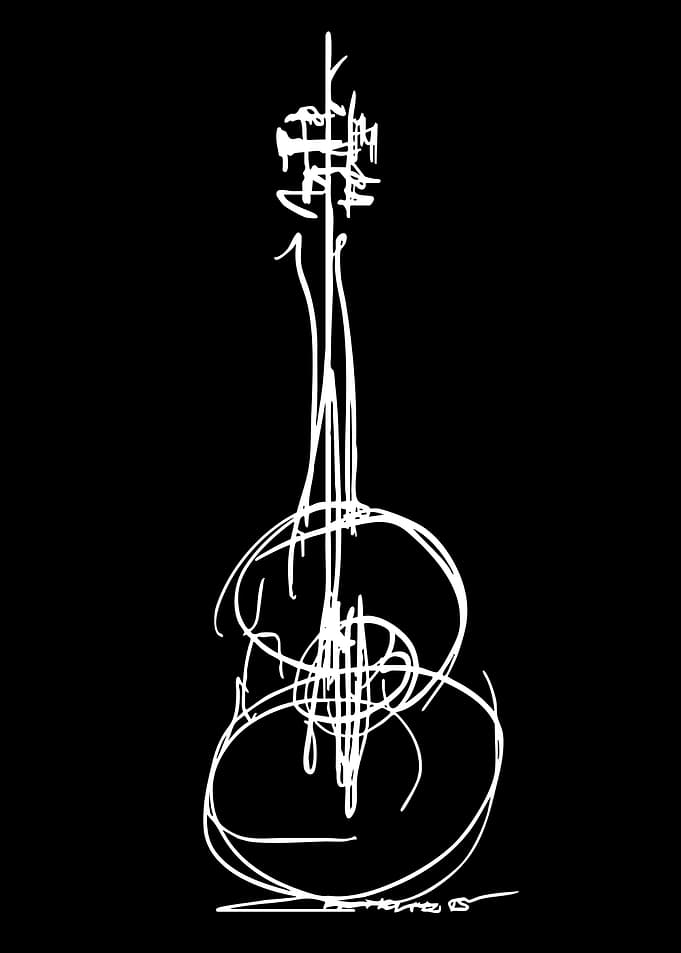 Abstract Guitar Sketch