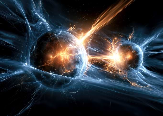 Cosmic Collision of Energy Orbs