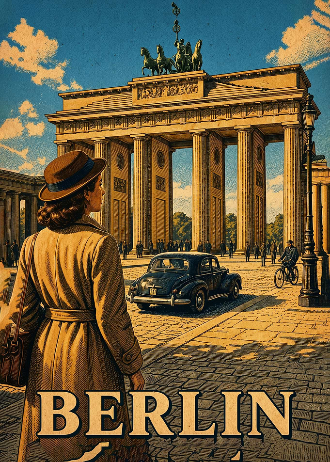 Vintage Berlin Travel Poster
