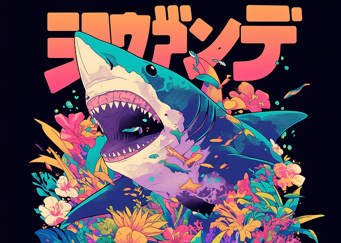 Shark and Flowers