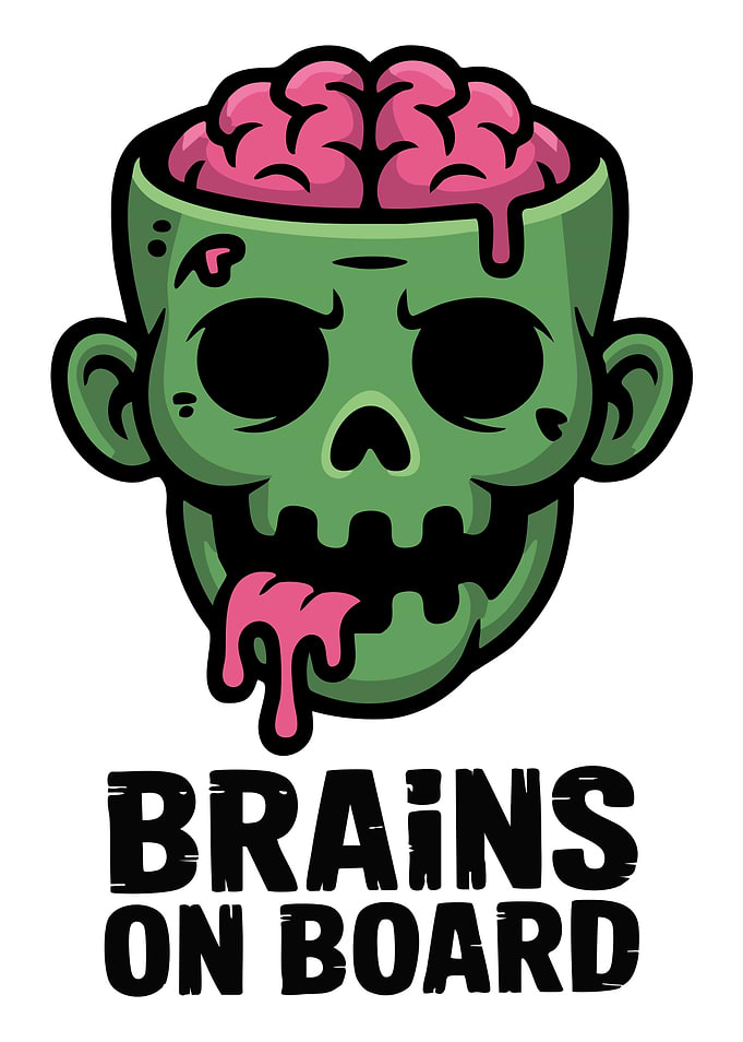 Brains on Board Zombie Head