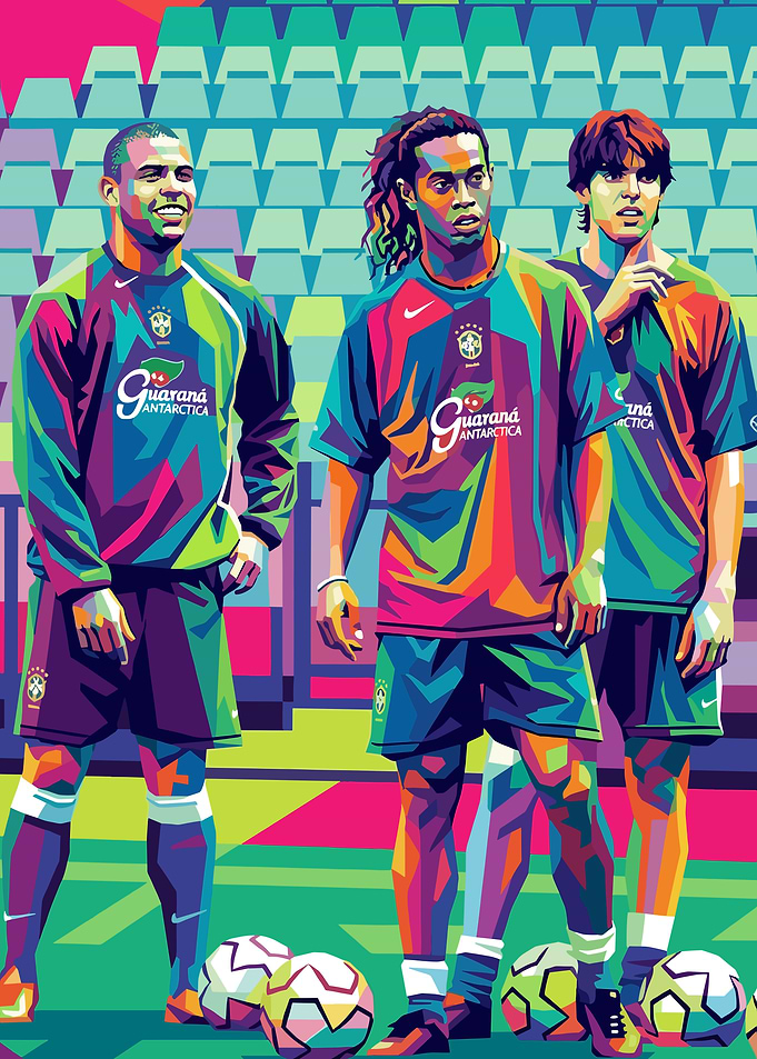 Brazilian Football Legends Pop Art
