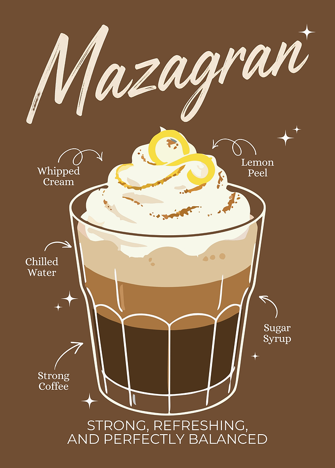 Mazagran Coffee Poster – Minimalist Coffee Illustration