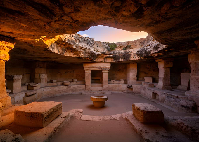 Ancient Cave Temple Interior