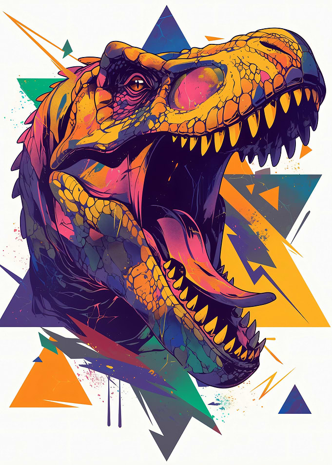 Vibrant Tyrannosaurus Rex Head