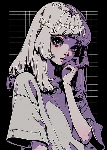 Anime Girl with Large Eyes