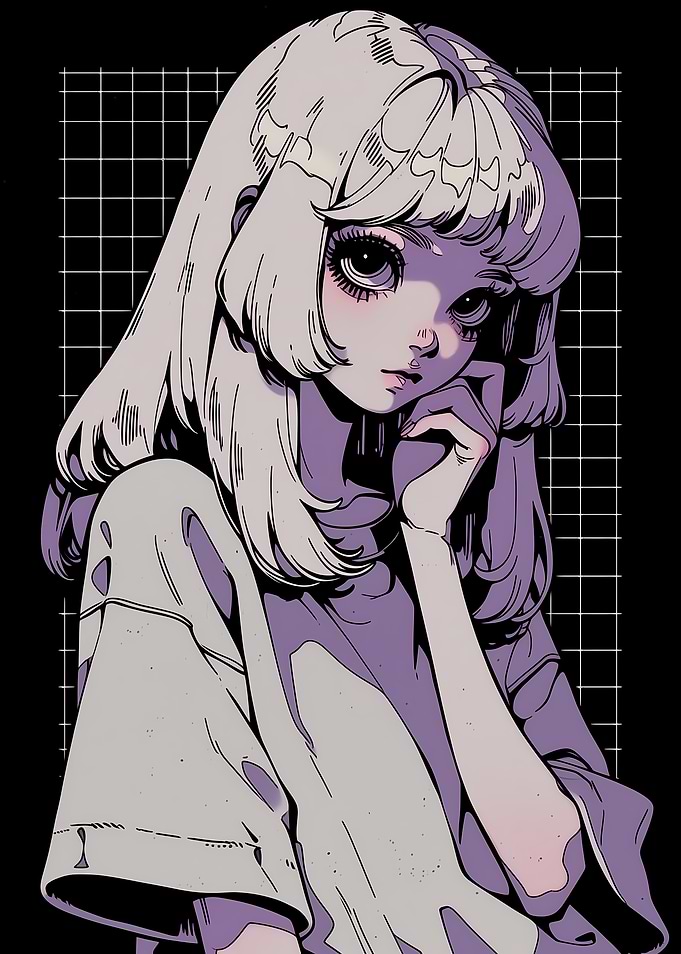 Anime Girl with Large Eyes